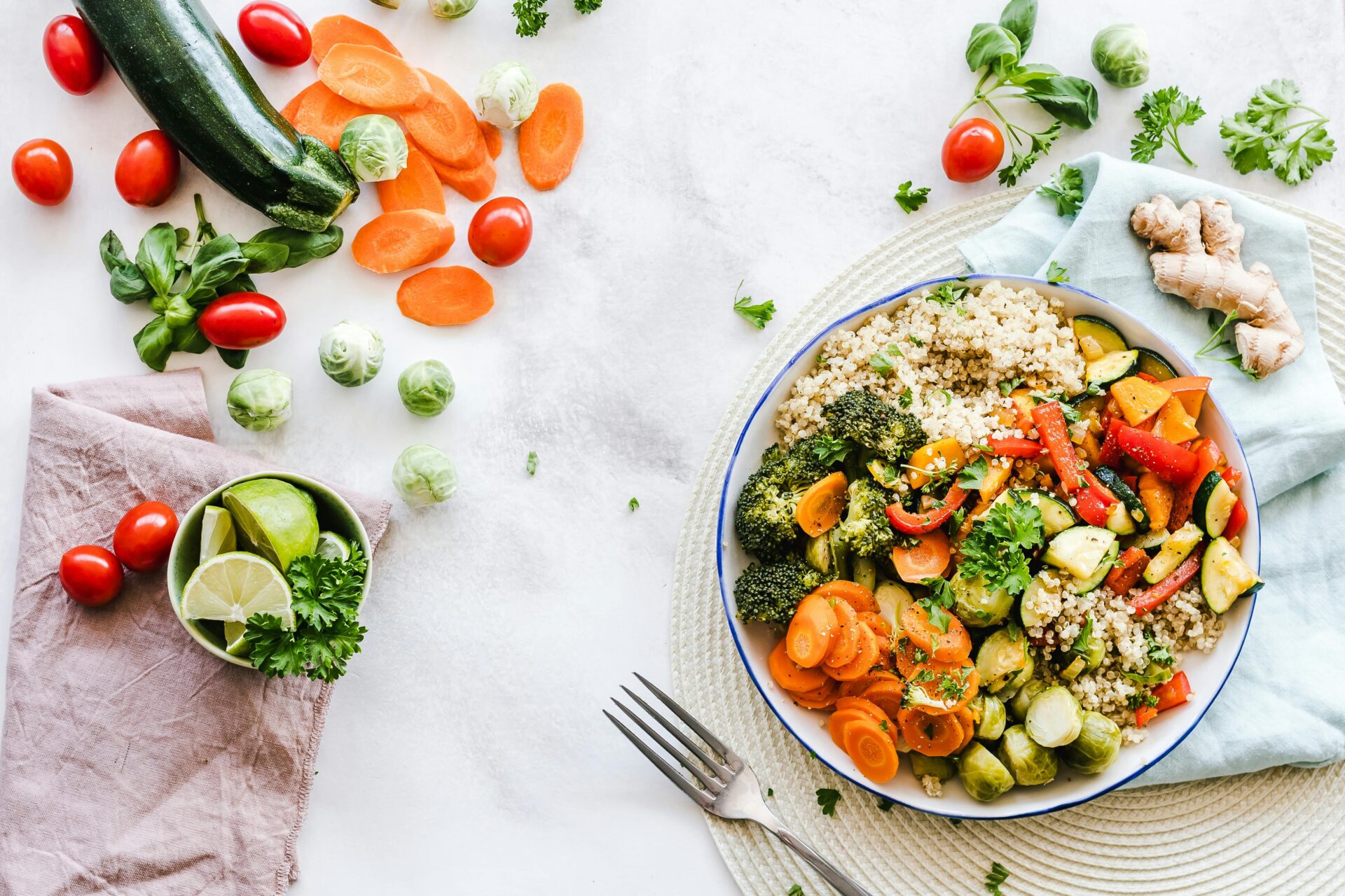 flat-lay-photography-of-vegetable-salad-on-plate